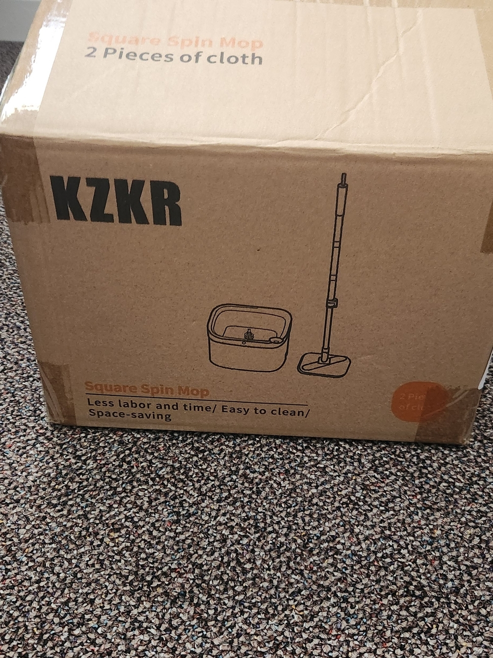 Square Spin Mop - Brown Cardboard Packaging